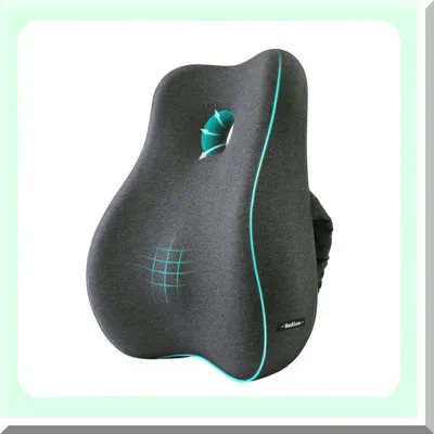 A separate strap-on lumbar cushion.